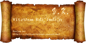 Vitzthum Kálmán névjegykártya